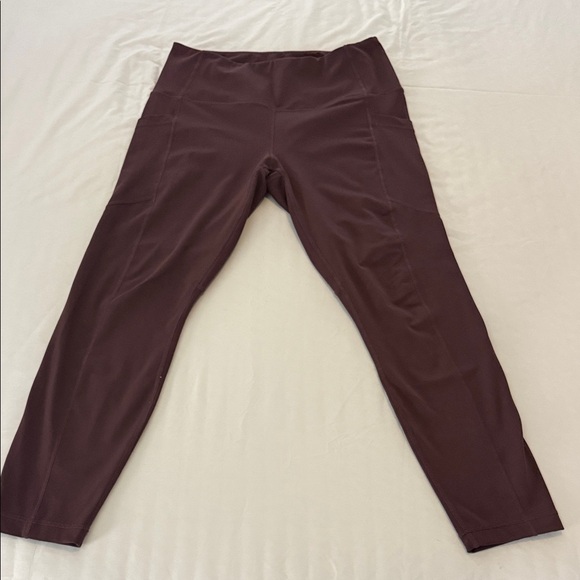 90 Degree by Reflex High Waist Ankle Leggings Burgundy Size L - Picture 1 of 7